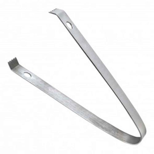 TableCraft Products H1246 6 3/4" Stainless Steel Cash & Carry Ice Tongs - 6/Case