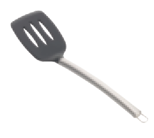 TableCraft Professional Bakeware CW402 14" Slotted Black Silicone Head Stainless Steel Handle Serving Spatula