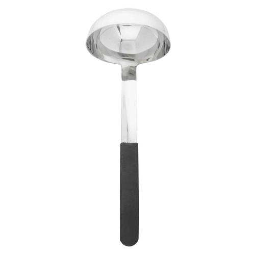 TableCraft Products AM5306BK 6 Oz. Stainless Steel Antimicrobial Ladle with 9" L Black Vinyl Coated Handle