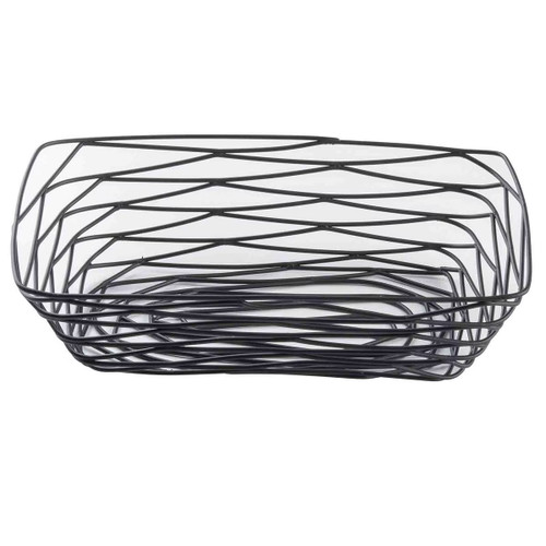 TableCraft Products BK17209 9" W x 6" D x 2.5" H Black Rectangular Artisan Collection Basket