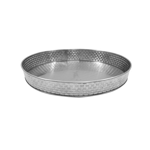 TableCraft Products GPSS8 8 1/8" Dia. x 1-5/8"H Round Stainless Steel Brickhouse Collection Serving Platter
