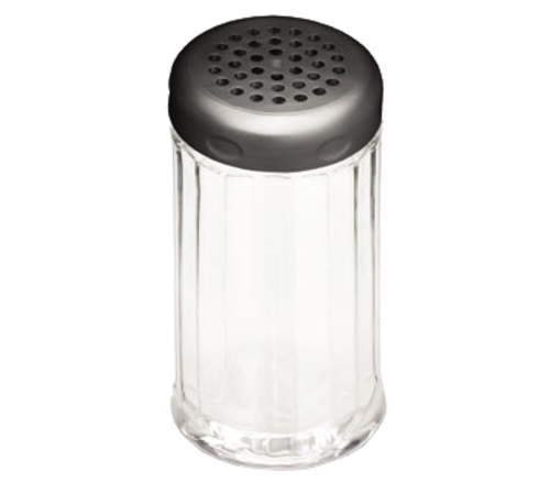 TableCraft Products P800BK 12 Oz. Polycarbonate Body Perforated Black Top Fluted Shaker