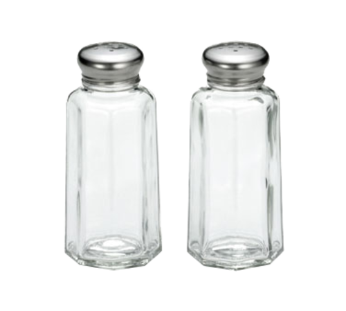 TableCraft Products 155S&P-2 1 5/8" Dia. x 3 15/16"H Stainless Steel Tops Salt/Pepper Shaker