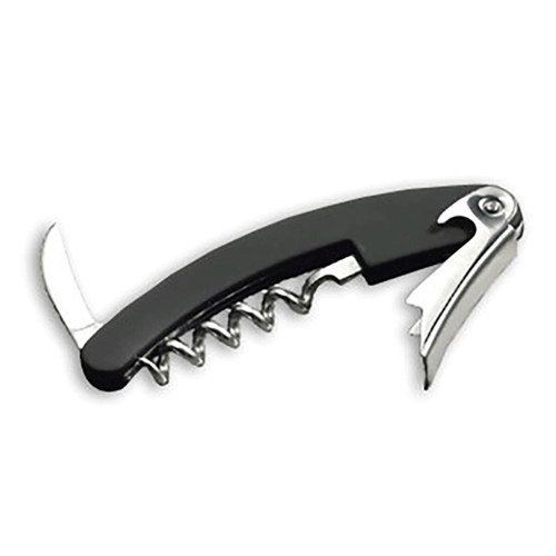 TableCraft Products H1230C Metal Cash & Carry Waiter's Knife With Black Rubber Handle - 6/Case
