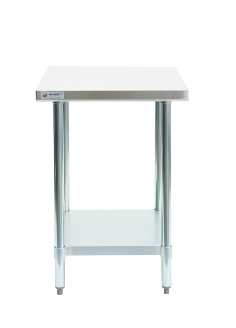 Allmont 24" x 24" Stainless Steel Commercial Work Table with Galvanized Legs and Undershelf