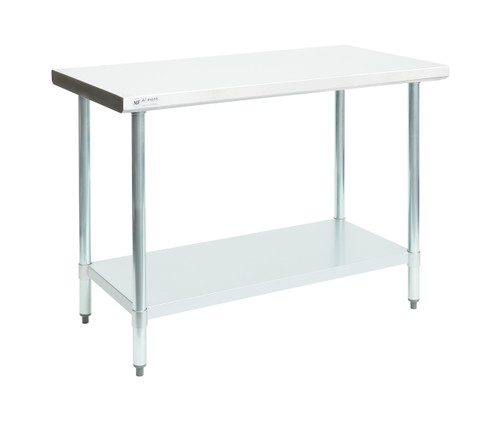 Allmont 24" x 48" Stainless Steel Commercial Work Table with Galvanized Legs and Undershelf