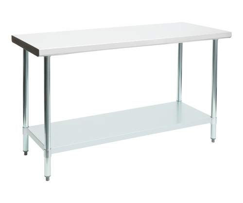 Allmont 24" x 60" Stainless Steel Commercial Work Table with Galvanized Legs and Undershelf