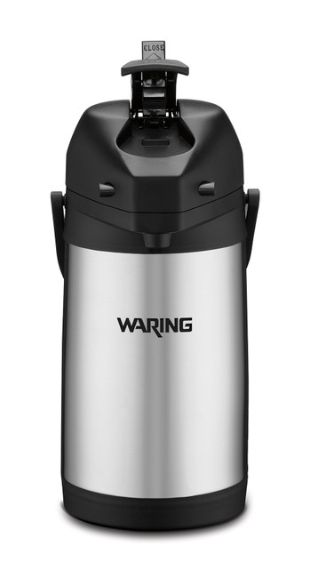 Waring WCA22 2.2 Liter Black Lid Stainless Steel Lever Style Ergonomic Carry Handle Café Deco