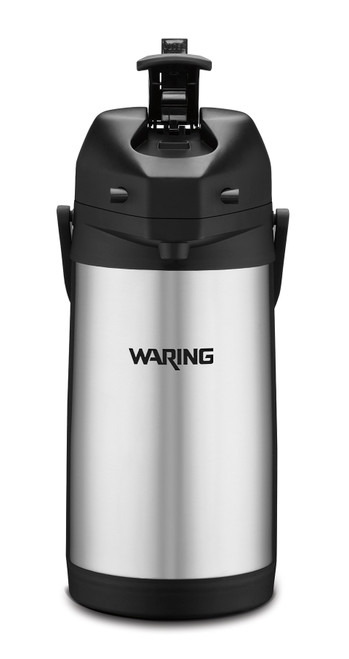 Waring WCA25 2.5 Liter Black Lid Stainless Steel Lever Style Ergonomic Carry Handle Café Deco