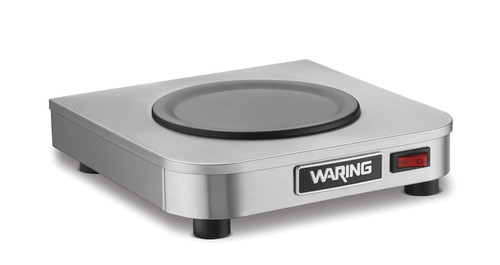 Waring WCW10 Stainless Steel Single Burner Low Profile Self-Regulating Non-Skid Feet Café Deco Coffee Warmer - 120 Volts 1.7 Amps