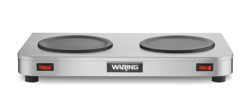 Waring WCW20 Stainless Steel Double Burner Low Profile Self-Regulating Non-Skid Feet Café Deco Coffee Warmer - 120 Volts 0.86 Amps