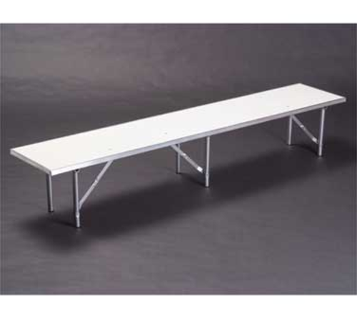 Maywood MF1496RISER 96" Long 14" Wide 12" High Black Plastic Glides Std Channel Aluminum Edge Single-Deck Rectangular Top Standard Table Riser/Bar Top