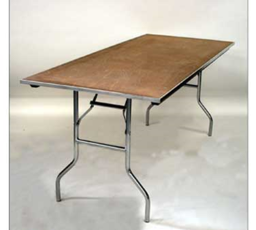 Maywood MP3048 48" W x 30" D x 30" H Rectangular Plywood Top Standard Folding Table