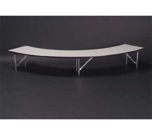 Maywood ML4815CRRISER 48" Radius 15" Wide 12" High Black Plastic Glides Std Single-Deck Channel Aluminum Edge Standard Table Riser