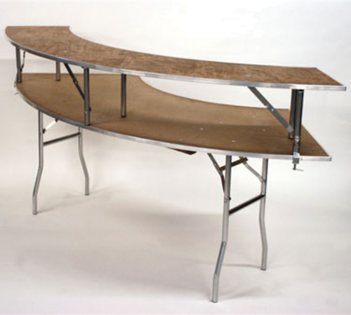 Maywood MP4815CRRISER 48" Radius 15" Wide 12" High Black Plastic Glides Std Single-Deck Standard Table Riser