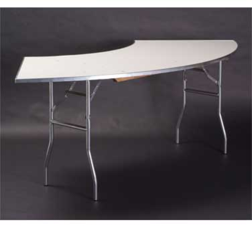 Maywood MF9036CR5 90" W x 30" H White Plywood Circle Crescent Top Standard Folding Table