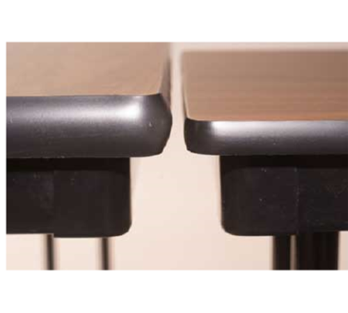 Maywood DLCALM1896 96" W  x 18" D x 29" H Rectangle Plastic Laminated Plywood Top With Black Vinyl Bumper T-mold Edge Calm Conference Table