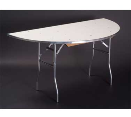Maywood MF60HR 60" W x 30" D x 30" H White Plywood Half-Round Top Standard Folding Table