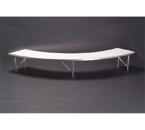 Maywood MF7215CRRISER 72" Radius 15" Wide 12" High Black Plastic Glides Std Single-Deck Channel Aluminum Edge Standard Table Riser