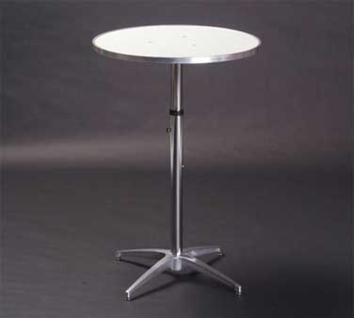 Maywood MF36RDPEDADJ 36" W x 42" H White Plywood Round Top Standard Pedestal Table