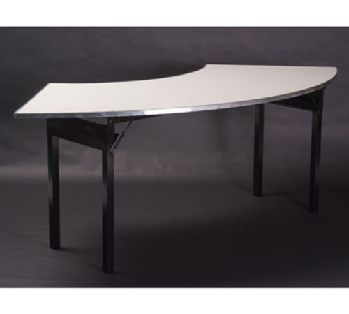 Maywood DFORIG10836CR6 108" W x 30" H White Plywood Circle Crescent Top Original Folding Table