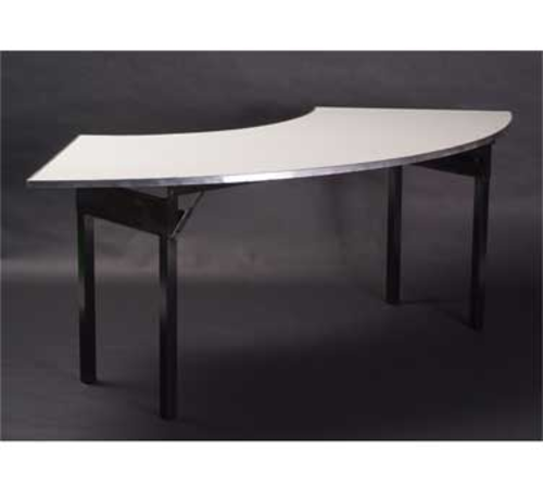 Maywood DFORIG9030CR5 90" W x 30" H White Plywood Circle Crescent Top Original Folding Table