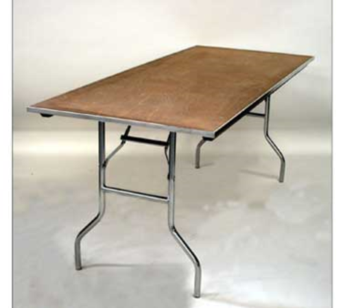 Maywood MP2460 60" W x 24" D x 30" H Rectangular Plywood Top Powder Coated Metal Frame Standard Folding Table