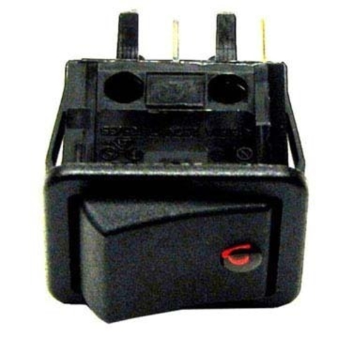 AllPoints 42-1516 0.25" Tab Terminal On and Off DPST Black with Red Light Rocker Switch