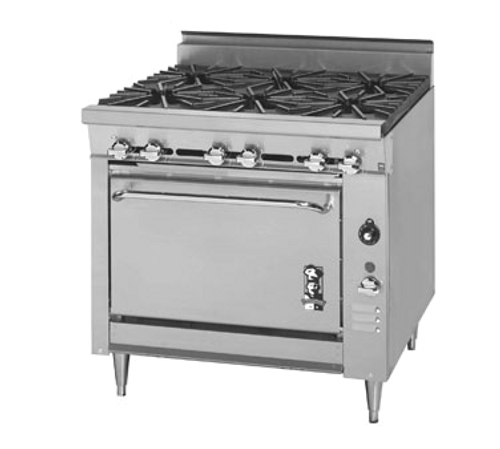 Montague 136-5 Legend 36" Heavy Duty Natural Gas Range with 6 Burners - 220,000 BTU