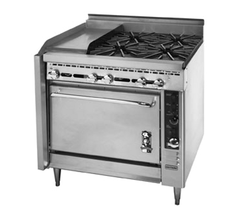 Montague V136-6 Legend 36" Heavy Duty Natural Gas Range with 4 Burners - 175,000 BTU