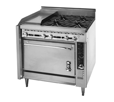 Montague V136-6 Legend 36" Heavy Duty Natural Gas Range with 4 Burners - 175,000 BTU