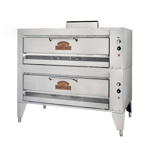 Montague 24P-2 Legend Double-Deck Pizza Oven Liquid Propane Double 8" High Decks 48-1/2" - 240,000 BTU