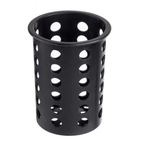 TableCraft Products 1010401 4 3/8" W x 4 3/8" D x 5 1/2" H Black Plastic Flatware Cylinder