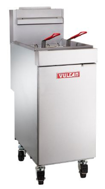 Vulcan LG400-NG 45 Lbs. Stainless Steel Natural Gas Free-Standing Fryer - 120,000 BTU