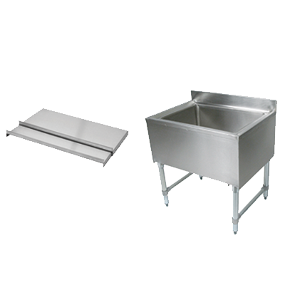 John Boos EUBIB-12-3021 25"W x 18" Stainless Steel Underbar Ice Bin/Cocktail Unit