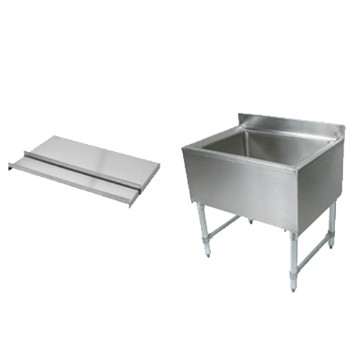 John Boos EUBIB-3018 25"W x 15" Stainless Steel Slim-Line Underbar Ice Bin/Cocktail Unit