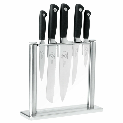 Mercer M20000 Genesis 6 Piece Black Forged High Carbon Stainless Steel Knife Block Set