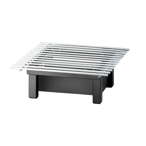 Cal-Mil 1348-12-13 12" W x 12" D x 4" H Square Black Stainless Steel Wire Grill Modern Chafer Alternative