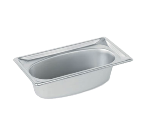 Vollrath 3103040 2.2 Qt. 22 Gauge Stainless Steel Super Pan Super Shape 1/3 Size Oval Pan