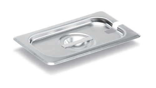 Vollrath 75460 1/9 Size Flat Slotted Stainless Steel Super Pan V Steam Table Pan Cover