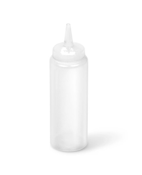 Vollrath 2808-13 8 Oz. Standard Cap Polyethylene Clear Bottle With Clear Cap Squeeze Bottle Dispenser
