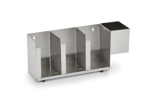 Vollrath CTL3 Stainless Steel Horizontal Adjustable Lid Organizer with Straw Holder