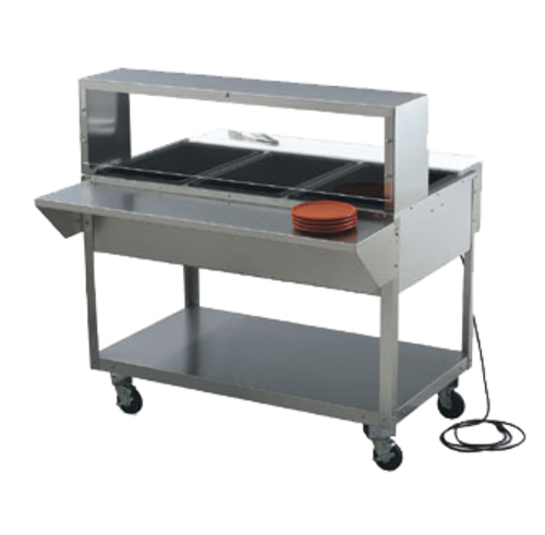 Vollrath 38053 46" W x 10" D x 13" H Stainless Steel ServeWell Single Deck Cafeteria Breath Guard