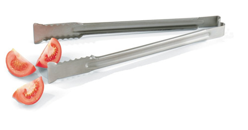 Vollrath 4790910 9.5" W Flattened Ends Gripper Teeth Heavy Duty Stainless Steel Plain Ergonomic Handle One-Piece VersaGrip Tongs