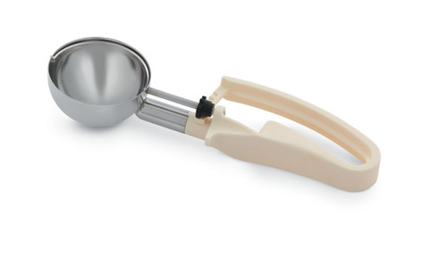 Vollrath 47392 3.2 Oz. Ivory Stainless Steel Scoop & Shaft #10 Disher