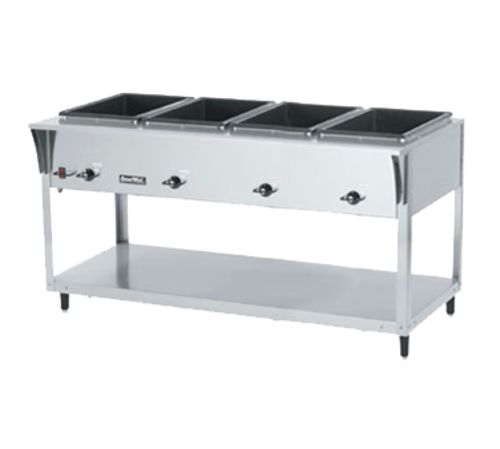 Vollrath 38204 60 11/16" W x 29 1/2" D x 34" H 4 Wells Stainless Steel ServeWell SL-Hot Food Table - 120V