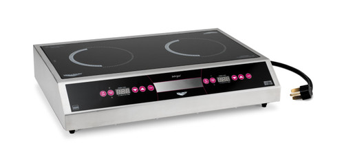 Vollrath 69523 26 5/8" W x 18 3/8" D x 5 1/2" H Side-to-Side Dual Hobs Countertop Professional Series Dual Induction Range - 208-240V 5-5.8kW