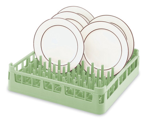 Vollrath 5267210 19.75" W x 19.75" D x 3.25" H Light Green With Standard Height Signature Full-Size Plate Rack