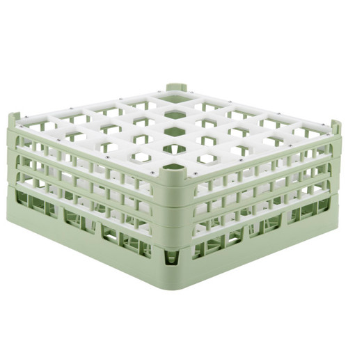 Vollrath 5271211 19.75" W x 19.75" D x 8.5" H Light Green 25-Compartment Extra-Tall Signature Full-Size Compartment Racks