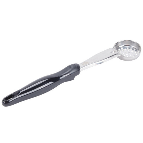 Vollrath 6432120 1 Oz. 1-Piece Heavy Duty Perforated Round Bowl Handle Coded Black Equipped With All-Natural Antimicrobial Spoodle